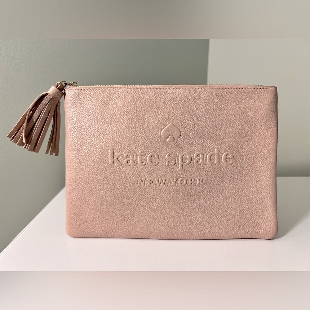 Kate Spade ♠️ Blush Pink Leather Pouch/Clutch